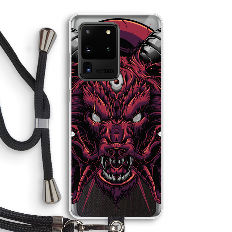 Hell Hound and Serpents: Samsung Galaxy S20 Ultra Transparant Hoesje met koord