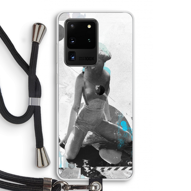 I will not feel a thing: Samsung Galaxy S20 Ultra Transparant Hoesje met koord
