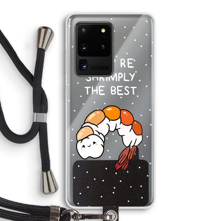 You're Shrimply The Best: Samsung Galaxy S20 Ultra Transparant Hoesje met koord