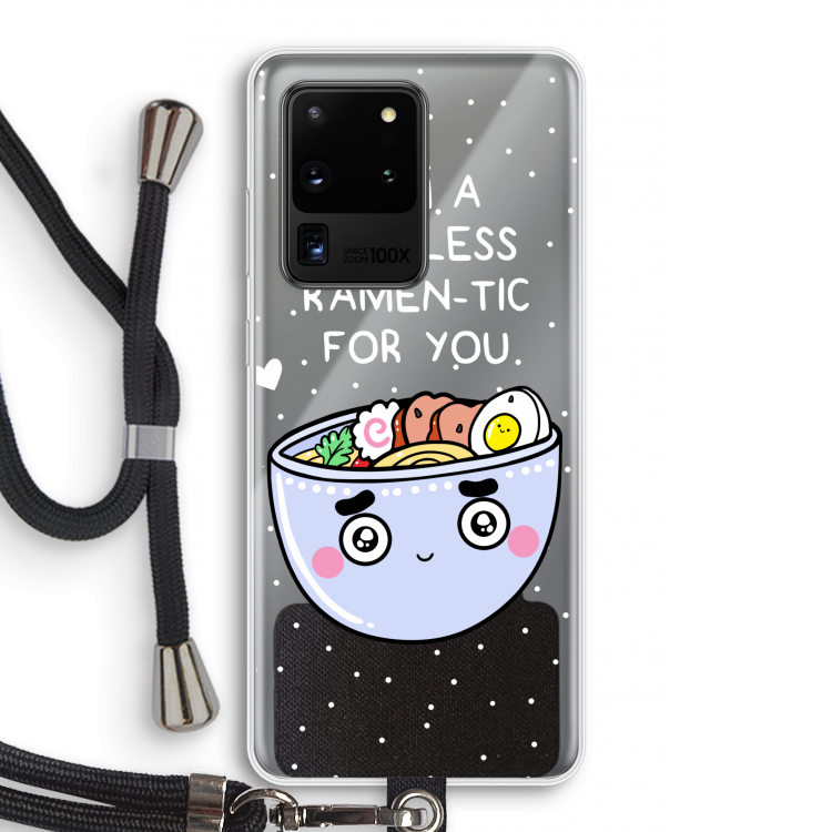 I'm A Hopeless Ramen-Tic For You: Samsung Galaxy S20 Ultra Transparant Hoesje met koord