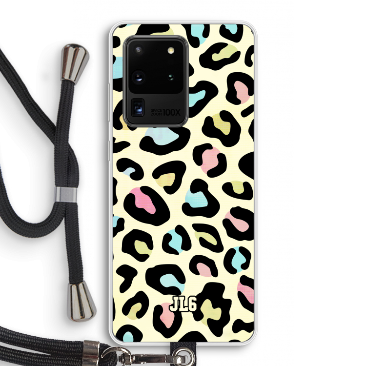 Leopard pattern: Samsung Galaxy S20 Ultra Transparant Hoesje met koord
