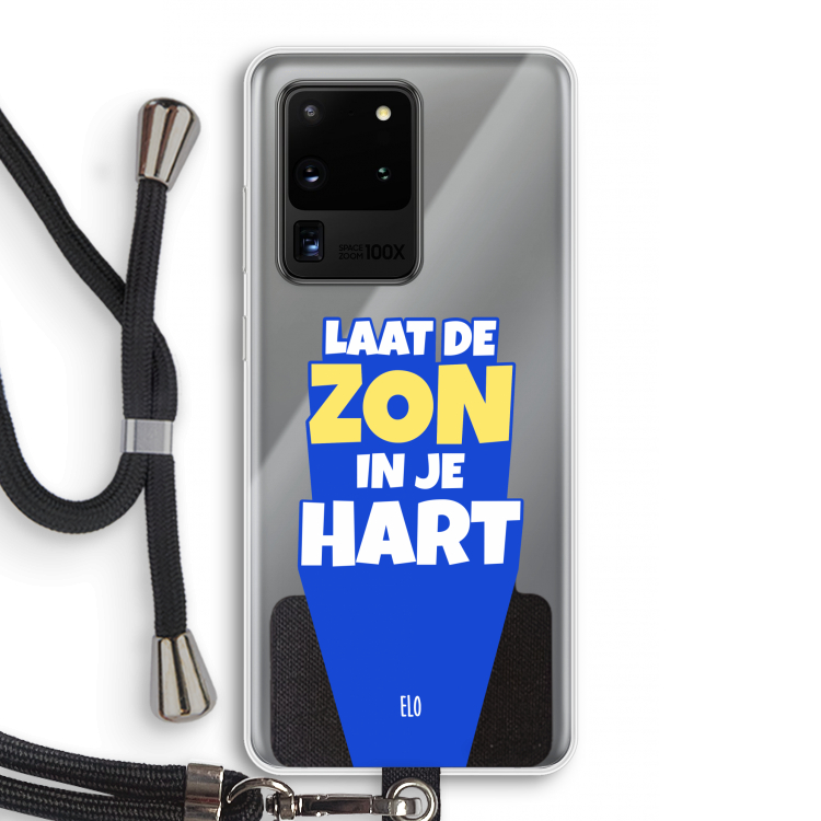 Laat de zon in je hart: Samsung Galaxy S20 Ultra Transparant Hoesje met koord