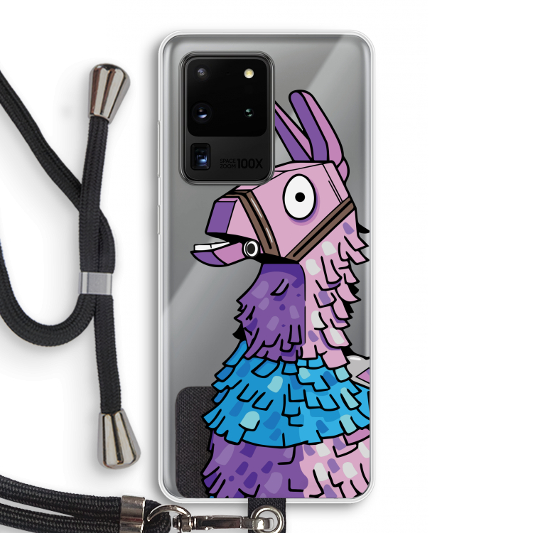 Lama: Samsung Galaxy S20 Ultra Transparant Hoesje met koord