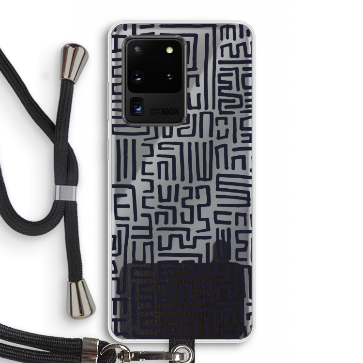 Moroccan Print: Samsung Galaxy S20 Ultra Transparant Hoesje met koord