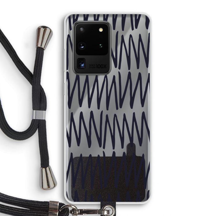 Marrakech Zigzag: Samsung Galaxy S20 Ultra Transparant Hoesje met koord