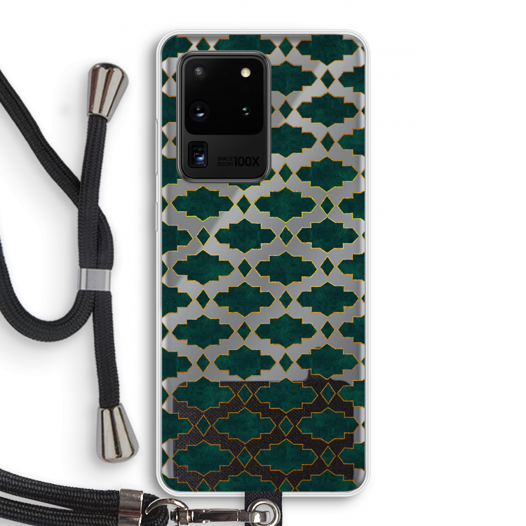Moroccan tiles: Samsung Galaxy S20 Ultra Transparant Hoesje met koord