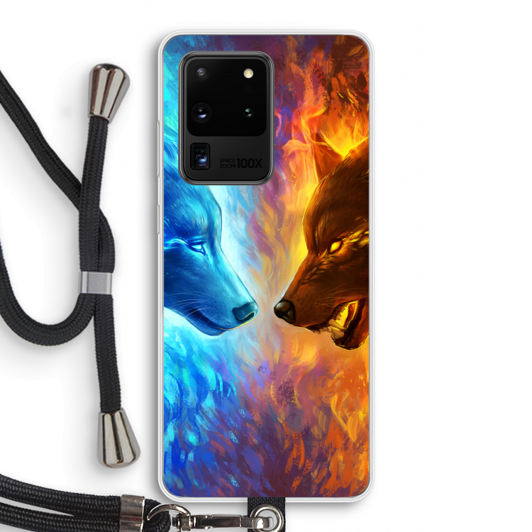 Fire & Ice: Samsung Galaxy S20 Ultra Transparant Hoesje met koord