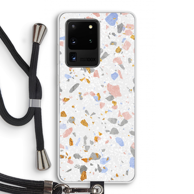 Terrazzo N°8: Samsung Galaxy S20 Ultra Transparant Hoesje met koord