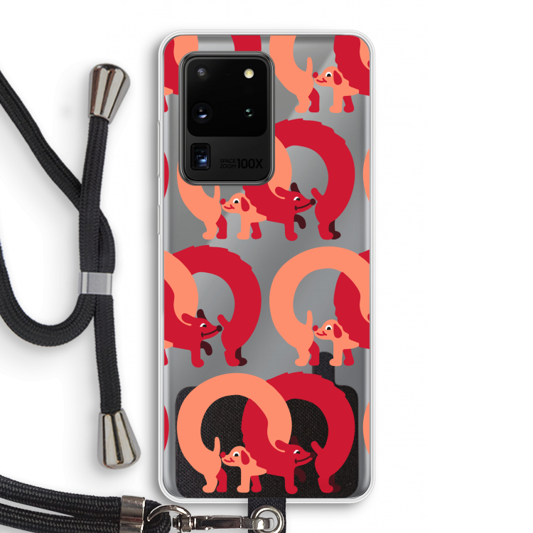 Dogs: Samsung Galaxy S20 Ultra Transparant Hoesje met koord