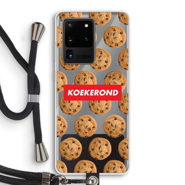 Koekerond: Samsung Galaxy S20 Ultra Transparant Hoesje met koord