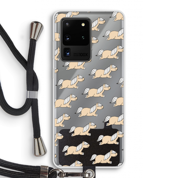 Ponys: Samsung Galaxy S20 Ultra Transparant Hoesje met koord