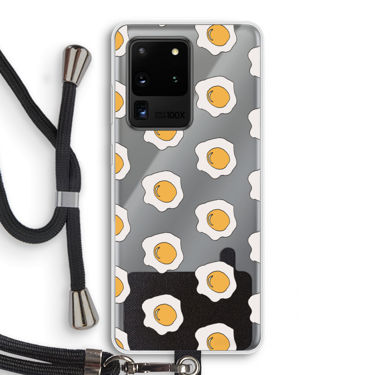 Bacon to my eggs #1: Samsung Galaxy S20 Ultra Transparant Hoesje met koord