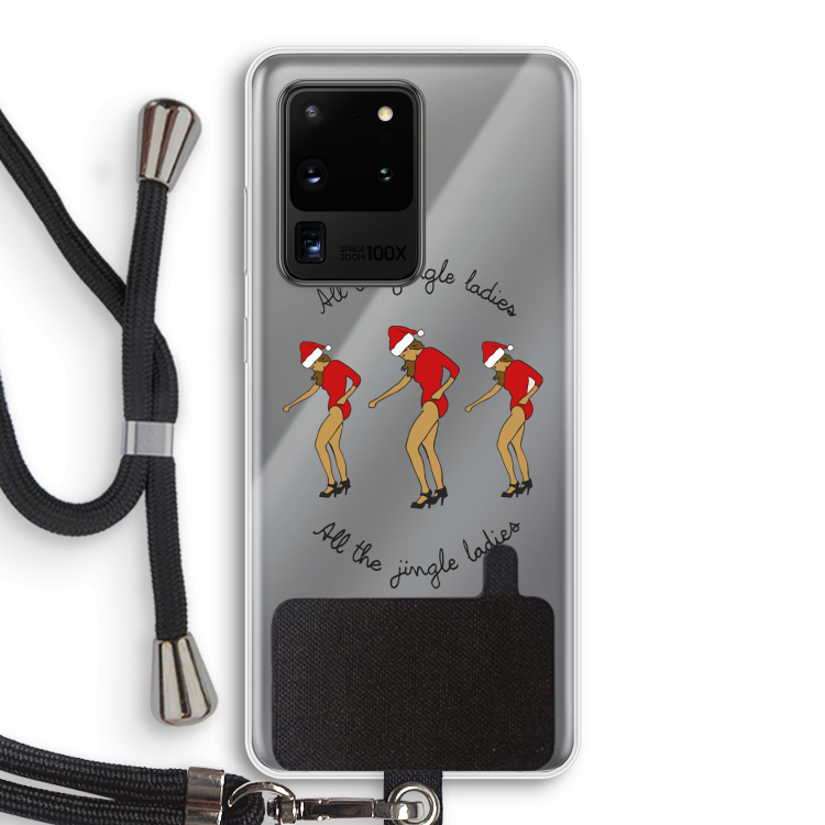 Jingle Ladies: Samsung Galaxy S20 Ultra Transparant Hoesje met koord