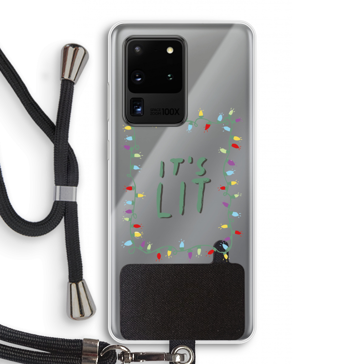 It's Lit: Samsung Galaxy S20 Ultra Transparant Hoesje met koord