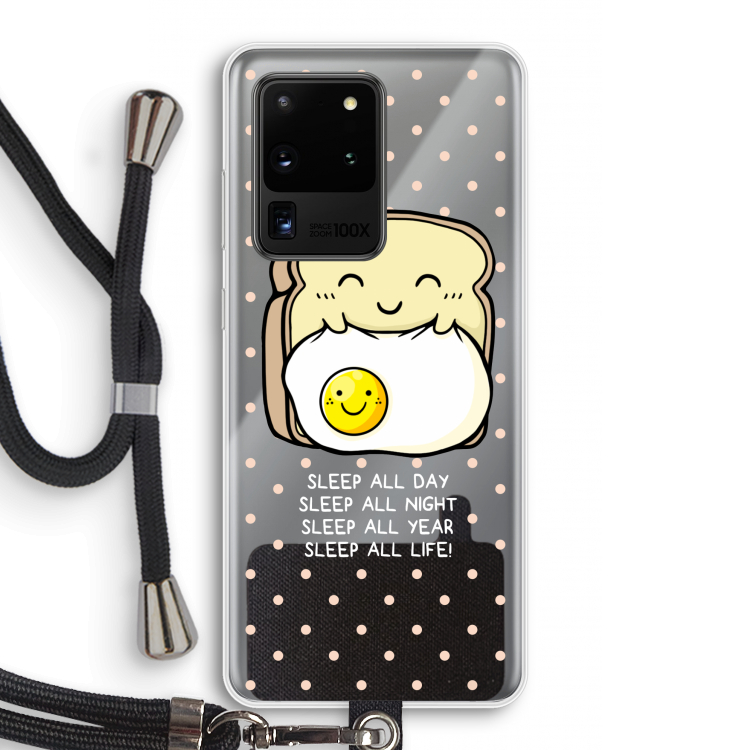 Sleep All Day: Samsung Galaxy S20 Ultra Transparant Hoesje met koord