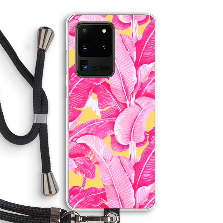 Pink Banana: Samsung Galaxy S20 Ultra Transparant Hoesje met koord
