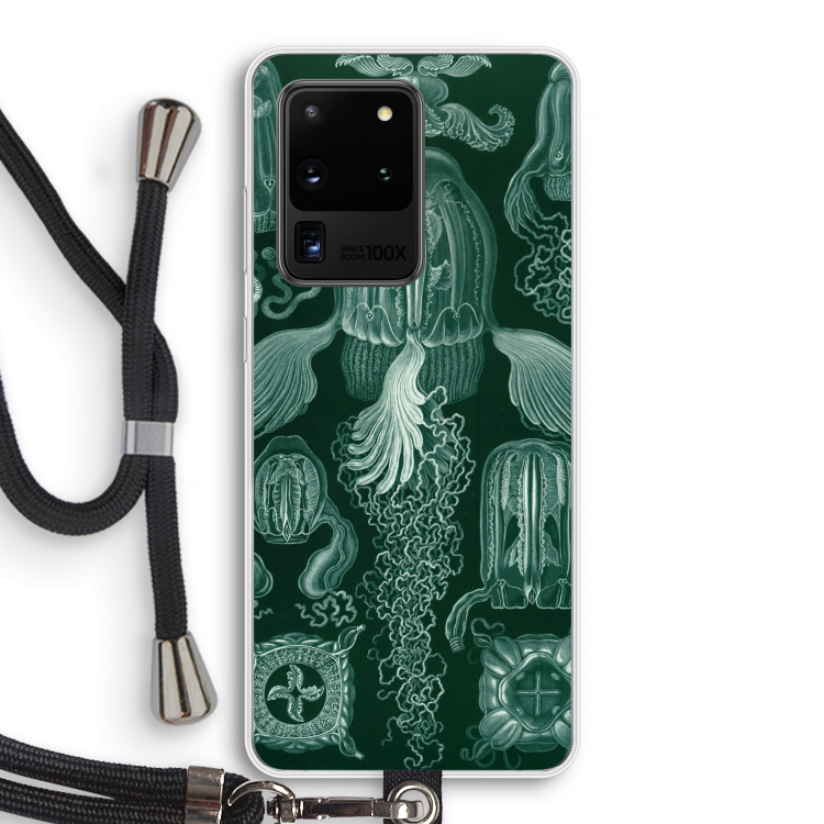 Haeckel Cubomedusae: Samsung Galaxy S20 Ultra Transparant Hoesje met koord