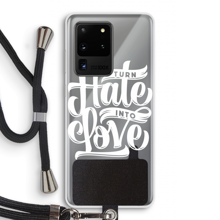 Turn hate into love: Samsung Galaxy S20 Ultra Transparant Hoesje met koord