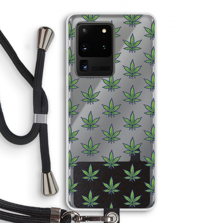Weed: Samsung Galaxy S20 Ultra Transparant Hoesje met koord