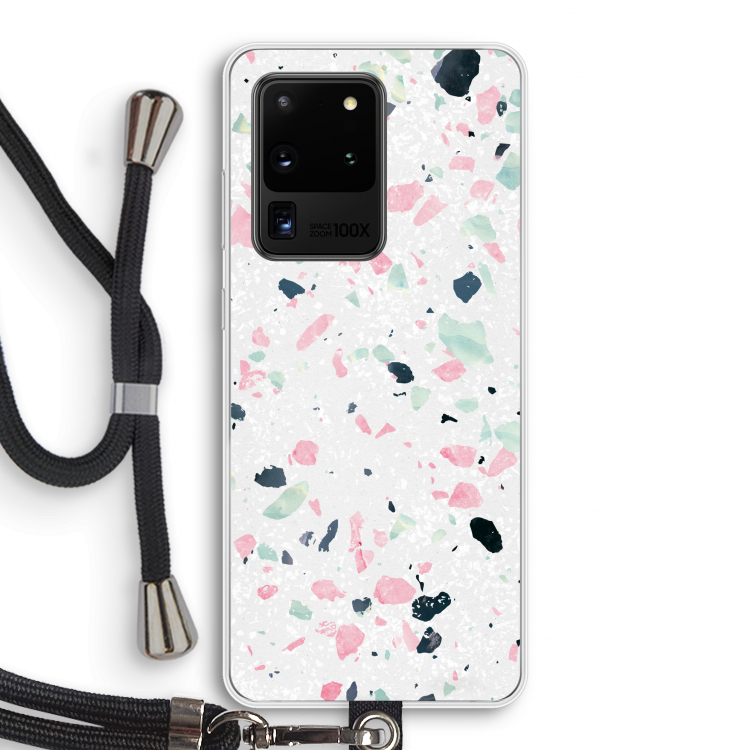 Terrazzo N°3: Samsung Galaxy S20 Ultra Transparant Hoesje met koord