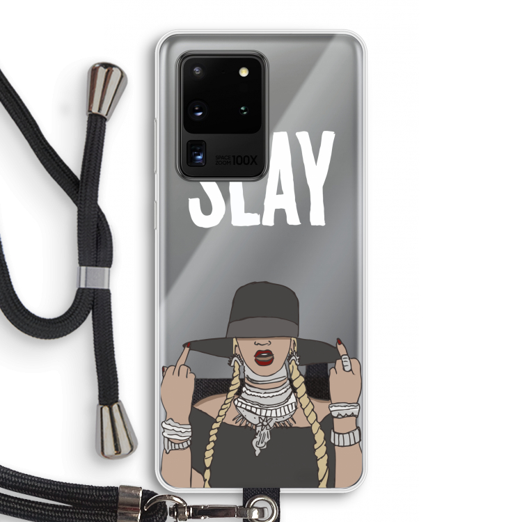 Slay All Day: Samsung Galaxy S20 Ultra Transparant Hoesje met koord