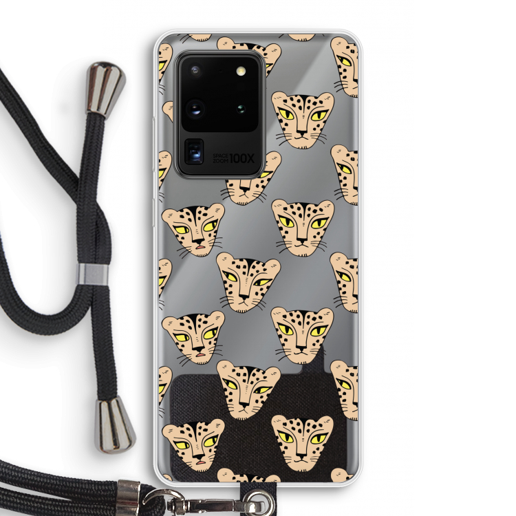 Tijger: Samsung Galaxy S20 Ultra Transparant Hoesje met koord