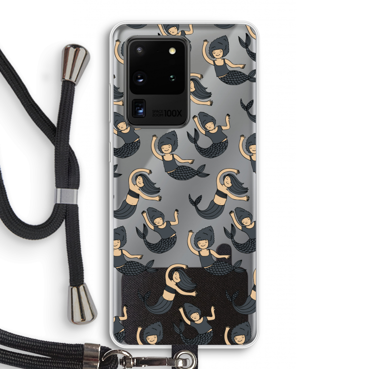Zeemeermin: Samsung Galaxy S20 Ultra Transparant Hoesje met koord