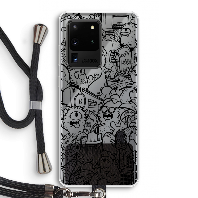 Vexx Black City : Samsung Galaxy S20 Ultra Transparant Hoesje met koord