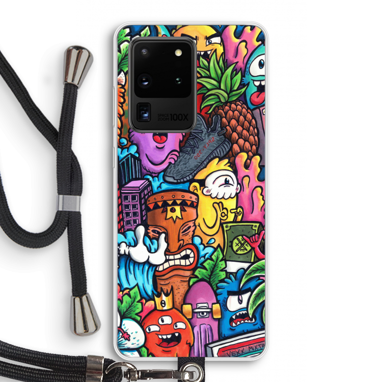 Vexx Mixtape: Samsung Galaxy S20 Ultra Transparant Hoesje met koord