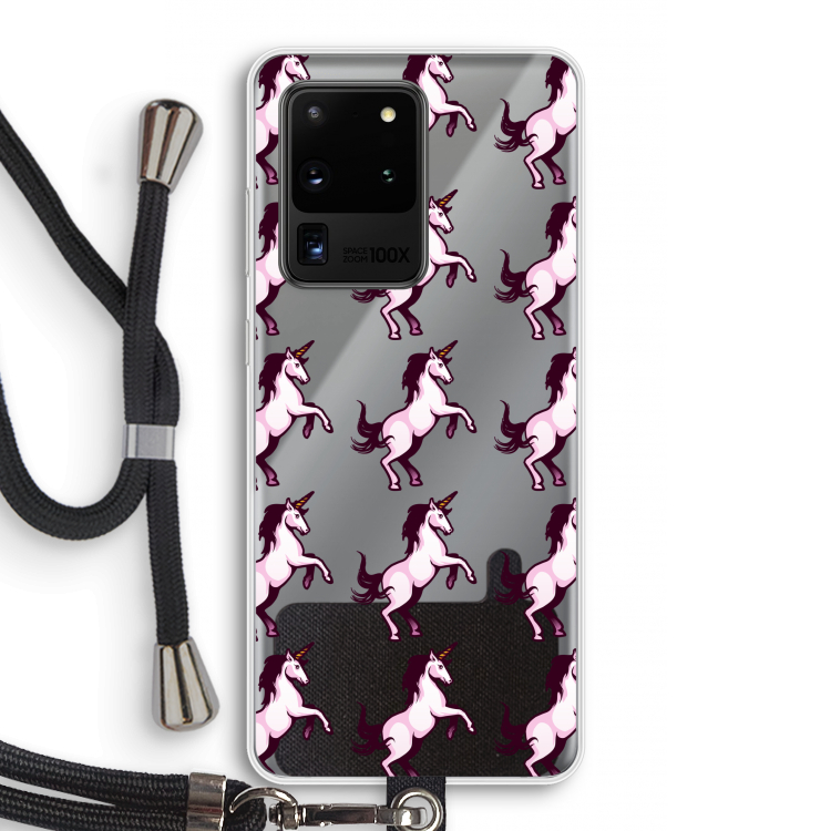 Musketon Unicorn: Samsung Galaxy S20 Ultra Transparant Hoesje met koord
