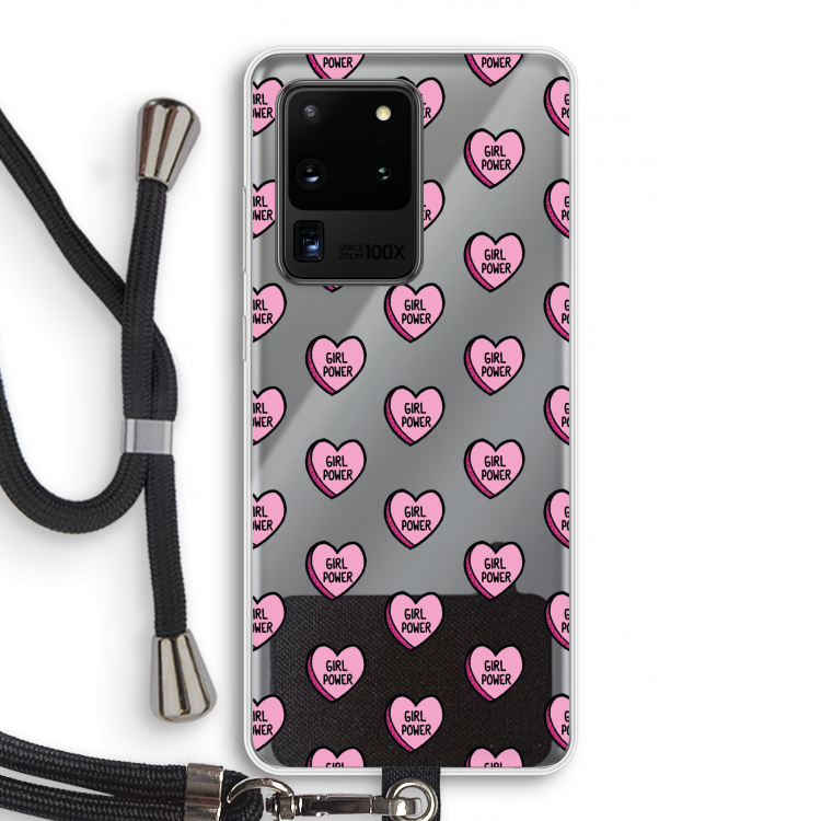 GIRL POWER: Samsung Galaxy S20 Ultra Transparant Hoesje met koord