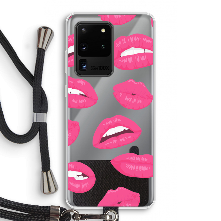 Bite my lip: Samsung Galaxy S20 Ultra Transparant Hoesje met koord