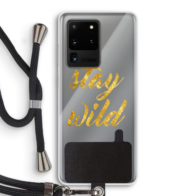 Stay wild: Samsung Galaxy S20 Ultra Transparant Hoesje met koord