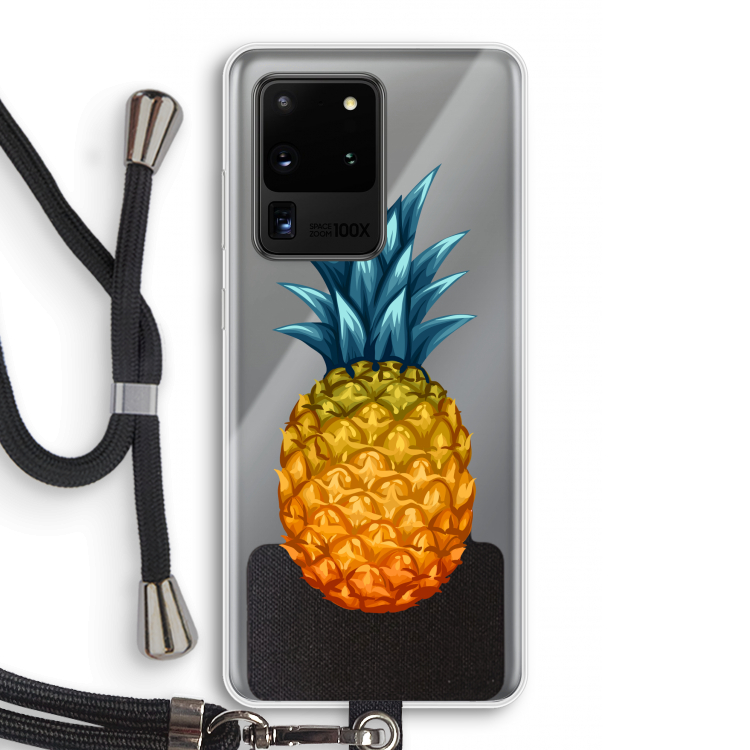 Grote ananas: Samsung Galaxy S20 Ultra Transparant Hoesje met koord