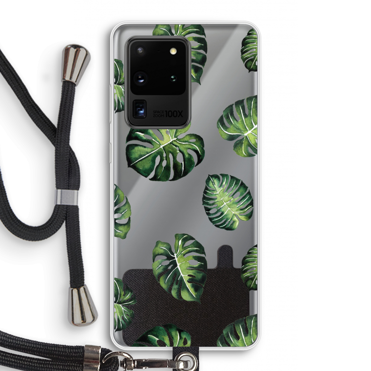 Tropische bladeren: Samsung Galaxy S20 Ultra Transparant Hoesje met koord