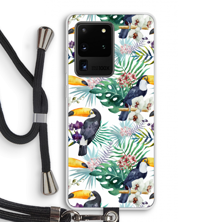 Tukans: Samsung Galaxy S20 Ultra Transparant Hoesje met koord