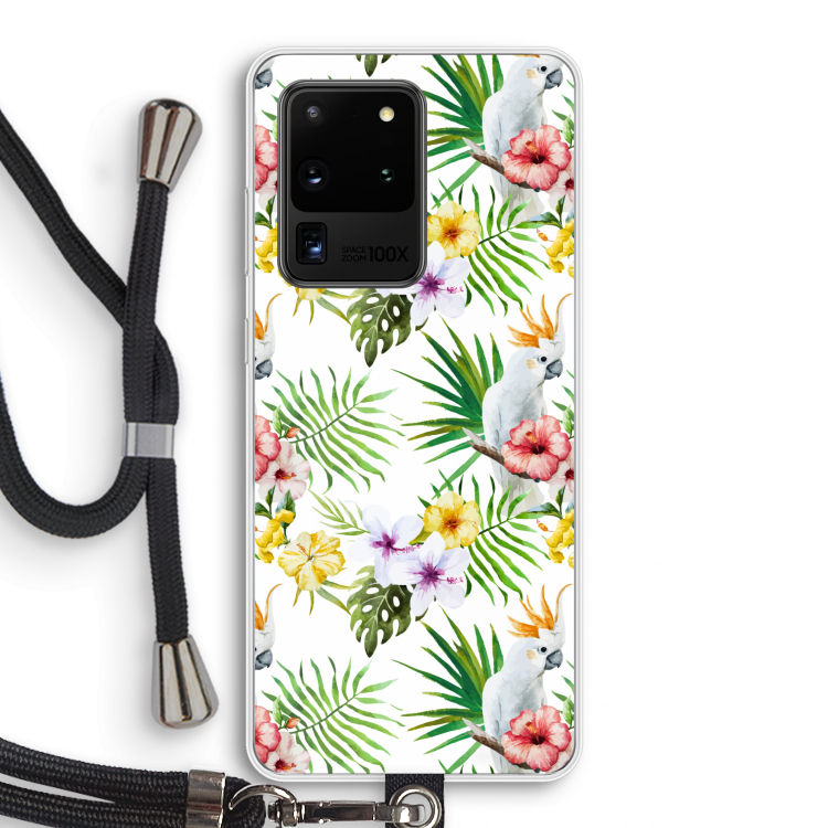 Gele kuif: Samsung Galaxy S20 Ultra Transparant Hoesje met koord