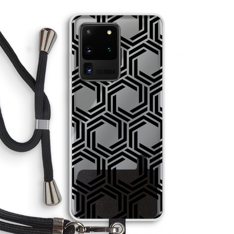 Geometrisch patroon: Samsung Galaxy S20 Ultra Transparant Hoesje met koord