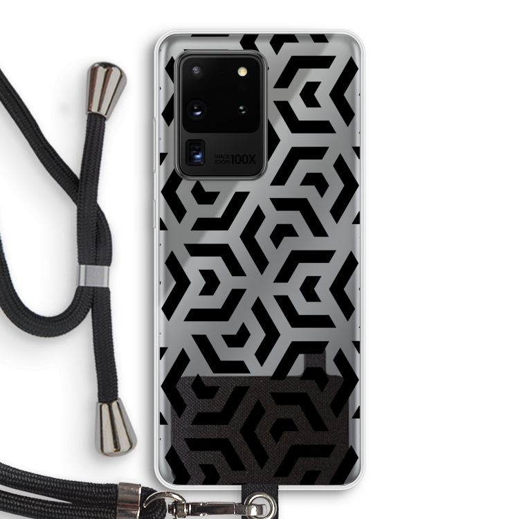 Crazy pattern: Samsung Galaxy S20 Ultra Transparant Hoesje met koord