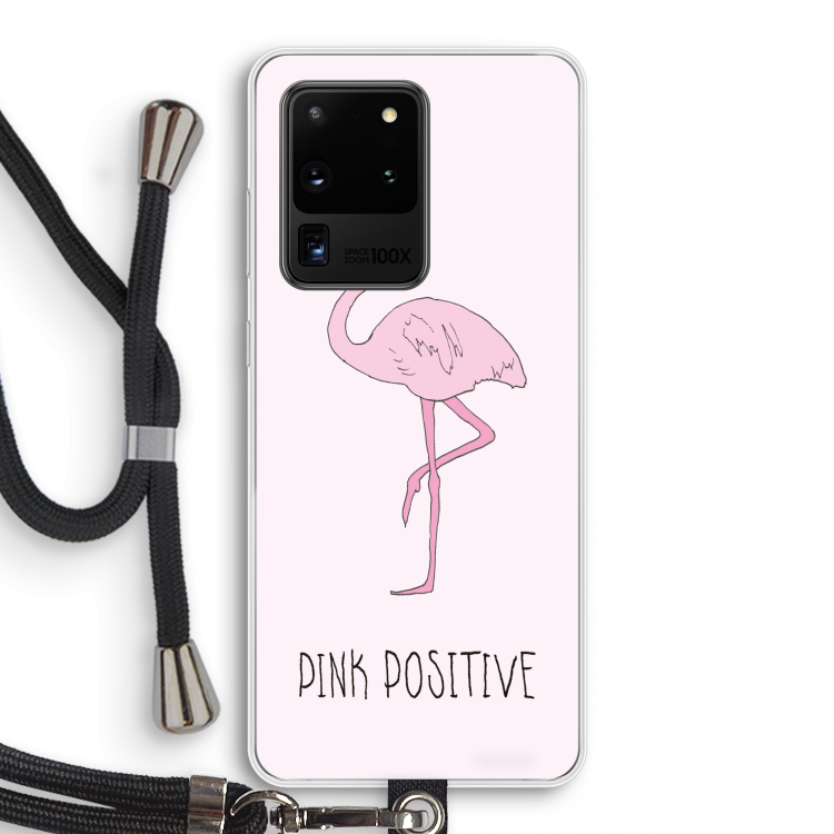 Pink positive: Samsung Galaxy S20 Ultra Transparant Hoesje met koord