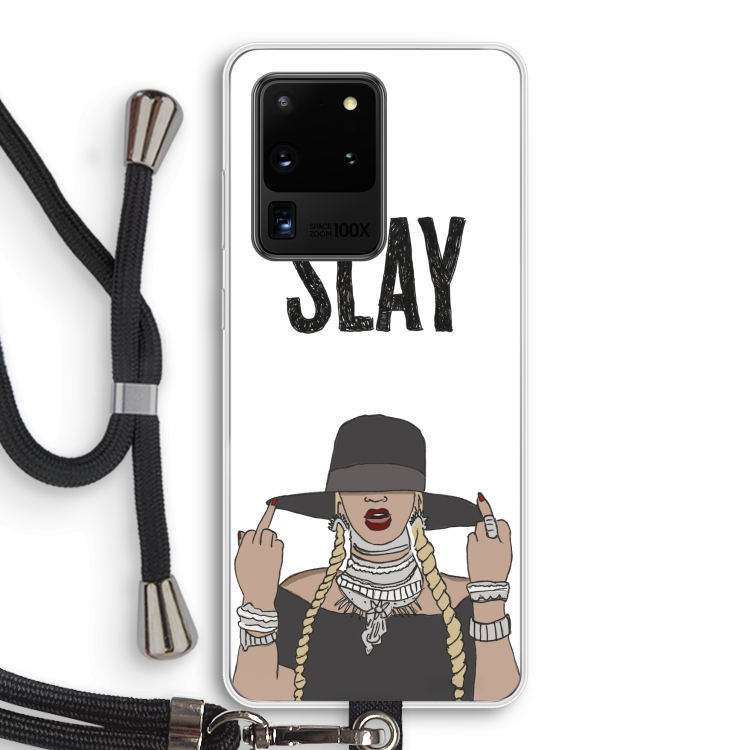 Slay All Day: Samsung Galaxy S20 Ultra Transparant Hoesje met koord