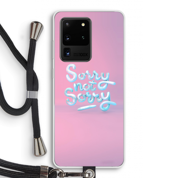 Sorry not sorry: Samsung Galaxy S20 Ultra Transparant Hoesje met koord