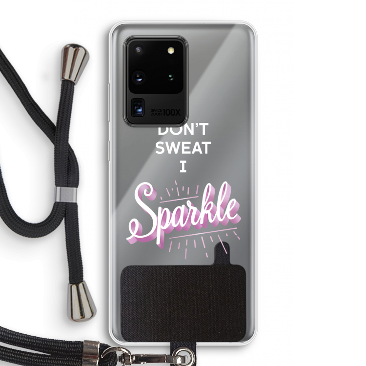 Sparkle quote: Samsung Galaxy S20 Ultra Transparant Hoesje met koord
