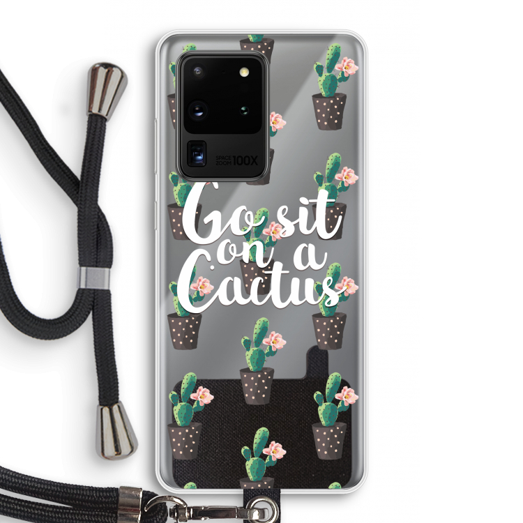 Cactus quote: Samsung Galaxy S20 Ultra Transparant Hoesje met koord