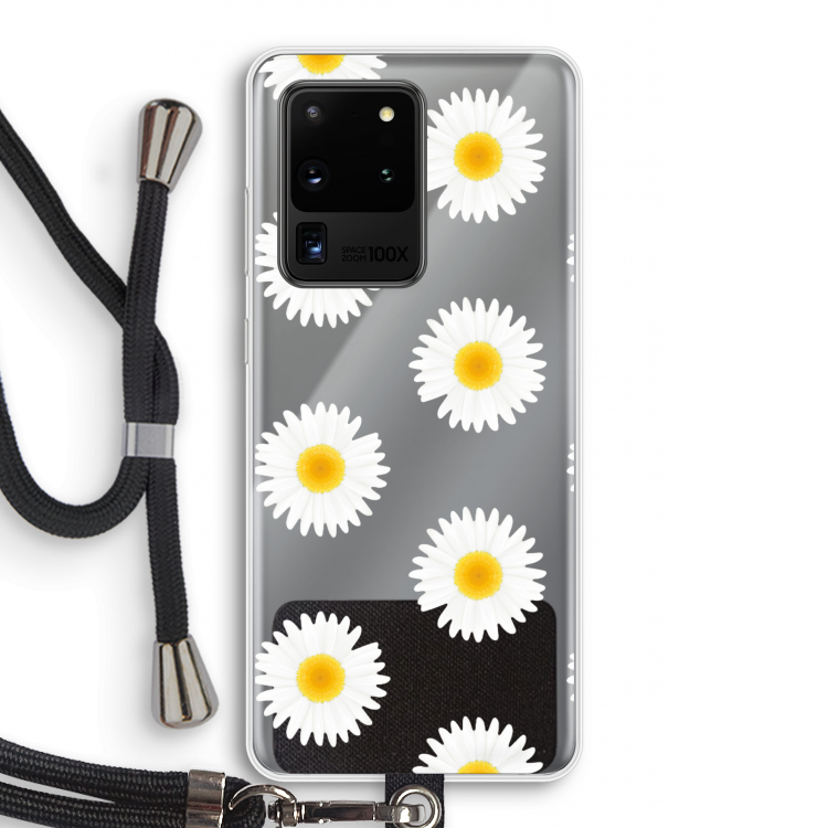 Margrietjes: Samsung Galaxy S20 Ultra Transparant Hoesje met koord