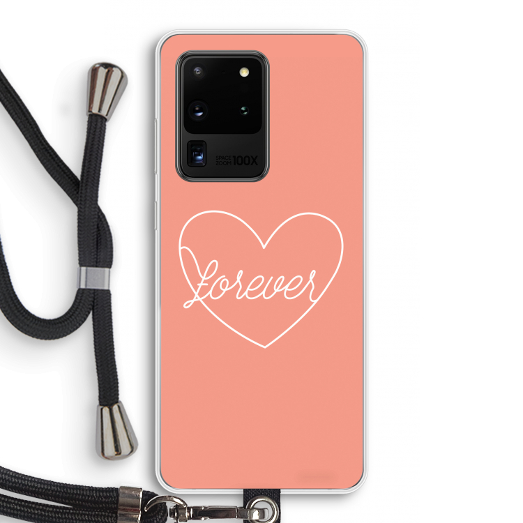 Forever heart: Samsung Galaxy S20 Ultra Transparant Hoesje met koord