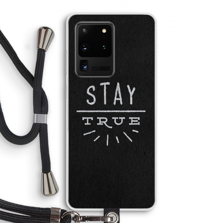 Stay true: Samsung Galaxy S20 Ultra Transparant Hoesje met koord