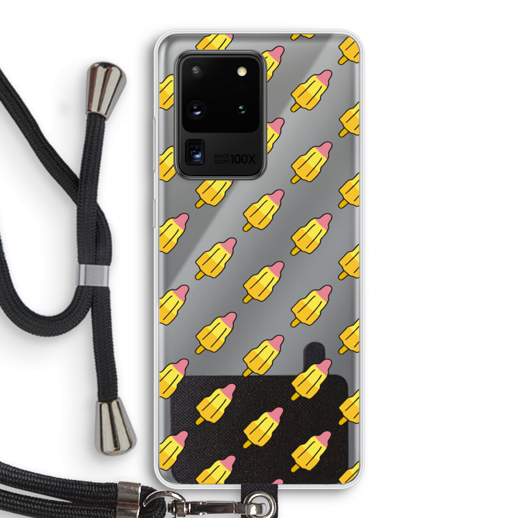 Waterijsjes: Samsung Galaxy S20 Ultra Transparant Hoesje met koord