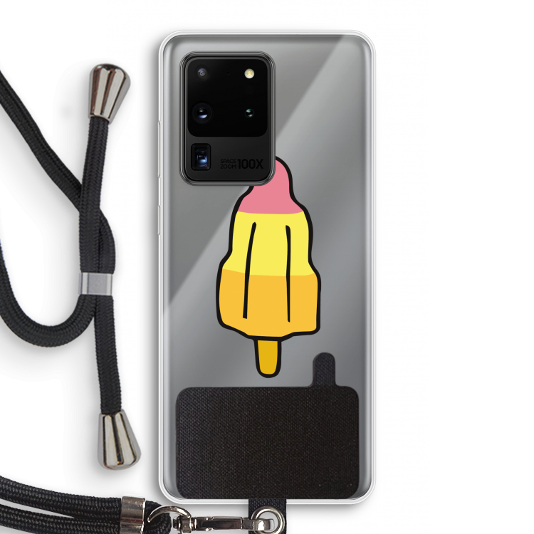 Raketijsje: Samsung Galaxy S20 Ultra Transparant Hoesje met koord