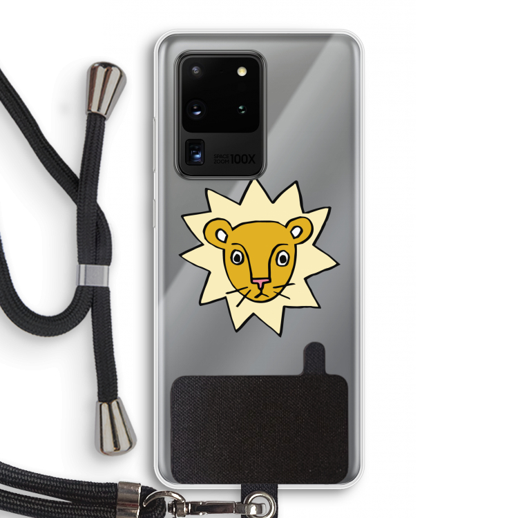 Kleine leeuw: Samsung Galaxy S20 Ultra Transparant Hoesje met koord